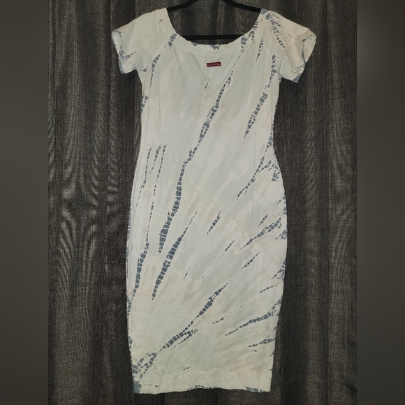 EUC Hard Tail Tie Dye Dress Grey and White Size Large - Picture 3 of 4